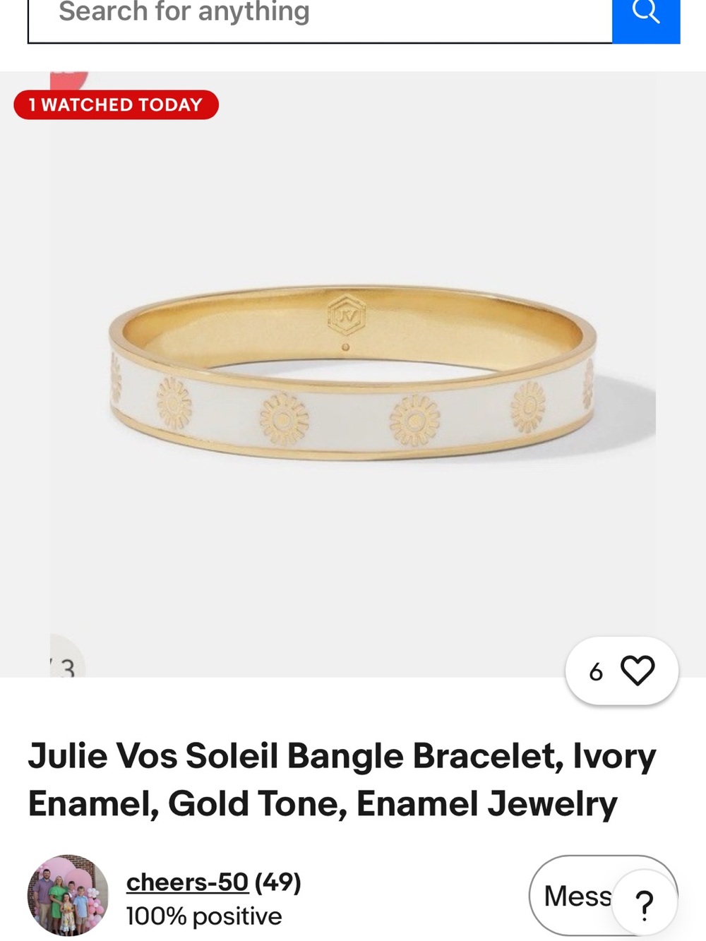 Julie Vos Gold and Ivory Enamel Soleil Bangle Bracelet